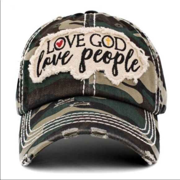 LAST ONE! Religious Vintage Distressed Baseball Hat - Picture 1 of 3